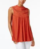 Cable & Gauge Lace-trim Top