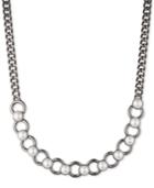 Dkny Hematite-tone Imitation Pearl Collar Necklace, Created For Macy's