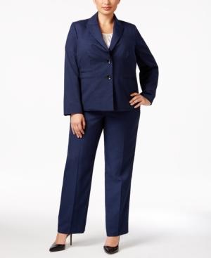 Le Suit Plus Size Melange Pantsuit