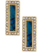 Rachel Rachel Roy Gold-tone Pave & Blue Stone Drop Earrings
