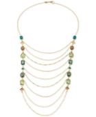 Carolee Gold-tone Crystal Draped Chain Statement Necklace