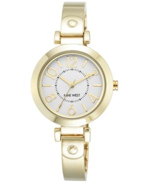 Nine West Women's Gold-tone Stainless Steel Bangle Bracelet Watch 32mm Nw/1888svgb