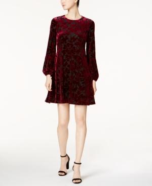 Taylor Flocked Velvet Dress