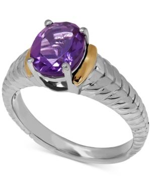 Amethyst (1-5/8 Ct. T.w.) Oval Ring In 14k Gold And Sterling Silver