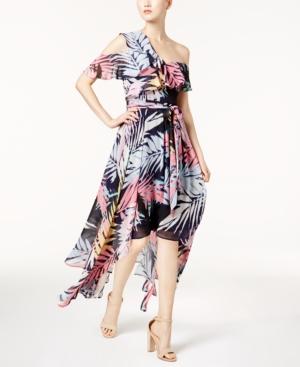 Vince Camuto Tropical Off-the-shoulder High-low Dress