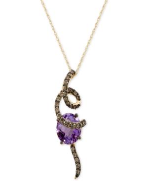 Le Vian Chocolatier Cotton Candy Amethyst (3-1/2 Ct. T.w.) & Diamond (5/8 Ct. T.w.) Pendant Necklace In 14k Rose Gold