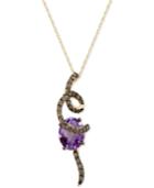 Le Vian Chocolatier Cotton Candy Amethyst (3-1/2 Ct. T.w.) & Diamond (5/8 Ct. T.w.) Pendant Necklace In 14k Rose Gold