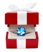 14k White Gold Ring, Blue Topaz (7-3/4 Ct. T.w.) And Diamond Accent Ring