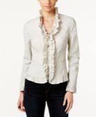 Inc International Concepts Ruffled Poplin Jacket, Only At Macy's