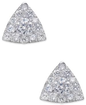 Diamond Pave Triangle Stud Earrings (1/2 Ct. T.w.) In 14k White Gold