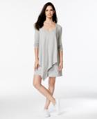 Kensie Draped French Terry Shift Dress