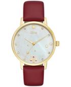 Kate Spade New York Women's Metro Zodiac Libra Merlot Leather Strap Watch 34mm Ksw1199