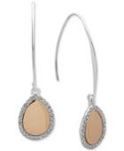 Nine West Two-tone Pave Threader Earrings