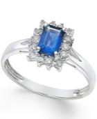 Sapphire (5/8 Ct. T.w.) And Diamond (1/5 Ct. T.w.) Ring In 14k White Gold