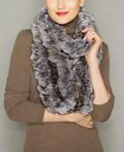 The Fur Vault Knitted Chinchilla Fur Infinity Scarf