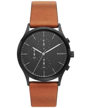 Skagen Men's Chronograph Jorn Brown Leather Strap Watch 41mm