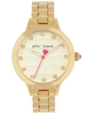 Betsey Johnson Women's Gold-tone Stainless Steel Bracelet Watch 38mm Bj00293-12
