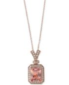 Effy Morganite (2-1/5 Ct. T.w.) And Diamond (1/5 Ct. T.w.) Pendant Necklace In 14k Rose Gold