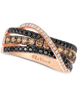 Le Vian Exotics Diamond Crisscross Ring (9/10 Ct. T.w.) In 14k Rose Gold