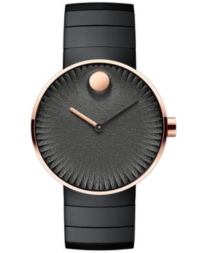 Movado Men's Swiss Edge Black Stainless Steel Bracelet Watch 40mm 3680026