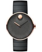 Movado Men's Swiss Edge Black Stainless Steel Bracelet Watch 40mm 3680026
