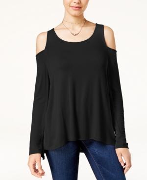 Hippie Rose Juniors' Cold-shoulder Cozy T-shirt