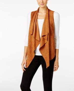 Catherine Catherine Malandrino Powell Draped Faux-suede Vest
