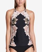 Calvin Klein Black Lily High-neck Tankini Top Women's Swimsuit