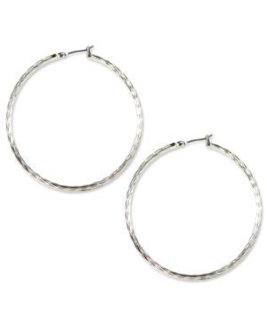 Anne Klein Silver-tone Large Hoop Earrings