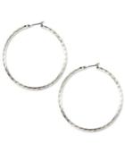 Anne Klein Silver-tone Large Hoop Earrings