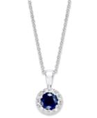 Gemma By Effy Sapphire (3/8 Ct. T.w.) And Diamond (1/4 Ct. T.w.) Pendant In 14k White Gold, Created For Macy's