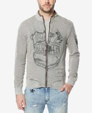 Buffalo David Bitton Men's Fasan Deconstructed Zip-front Sweatshirt