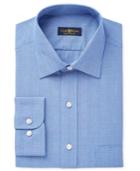 Club Room Estate Men's Classic-fit Wrinkle-resistant Blue Glen Plaid Dress Shirt, Only At Macy's