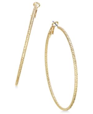 Thalia Sodi Gold-tone Textured Skinny Hoop Earrings, Only At Macy's