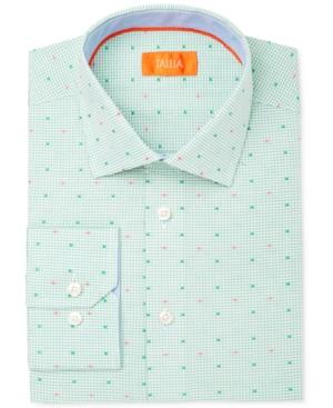 Tallia Men's Extra Slim-fit Green Check Dress Shirt