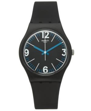 Swatch Unisex Swiss Power Tracking Solid Black Silicone Watch 34mm Gb292