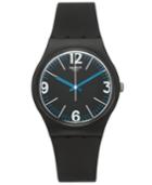 Swatch Unisex Swiss Power Tracking Solid Black Silicone Watch 34mm Gb292