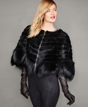 The Fur Vault Fox-trim Mink Fur Cape