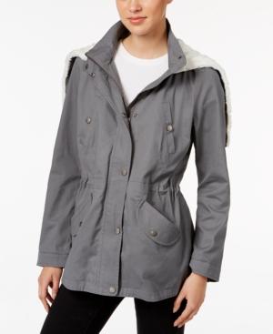 Celebrity Pink Juniors' Faux-fur-trim Hooded Utility Parka