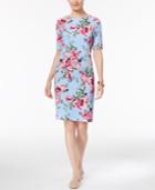 Karen Scott Rose-print T-shirt Dress, Only At Macy's