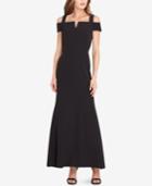 Tahari Asl Notched Off-the-shoulder Gown
