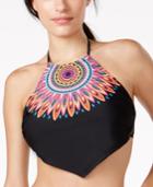 Hula Honey Sundial Dance High-neck Halter Bikini Top Women's Swimsuit