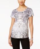 Style & Co Printed Studded T-shirt, Only At Macy's
