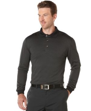 Pga Tour Performance Long-sleeve Mini-stripe Golf Polo