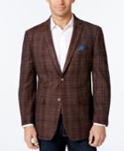 Tallia Men's Burgundy Plaid Sport Coat