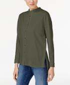 Eileen Fisher Organic Cotton Mandarin-collar Shirt