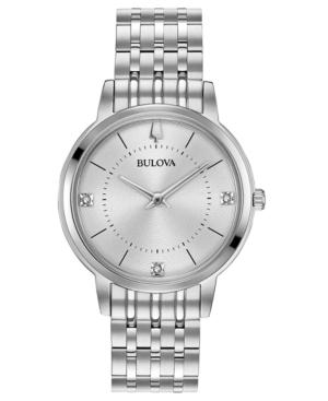 Bulova Women's Diamond Dress Diamond-accent Stainless Steel Bracelet Watch 31mm