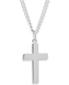 Simple Cross Pendant Necklace In Sterling Silver