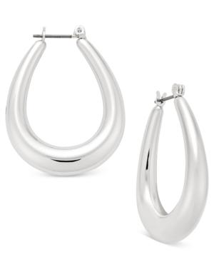 Charter Club Silver-tone Wide Oval Hoop Earrings, Only At Macy's