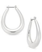 Charter Club Silver-tone Wide Oval Hoop Earrings, Only At Macy's